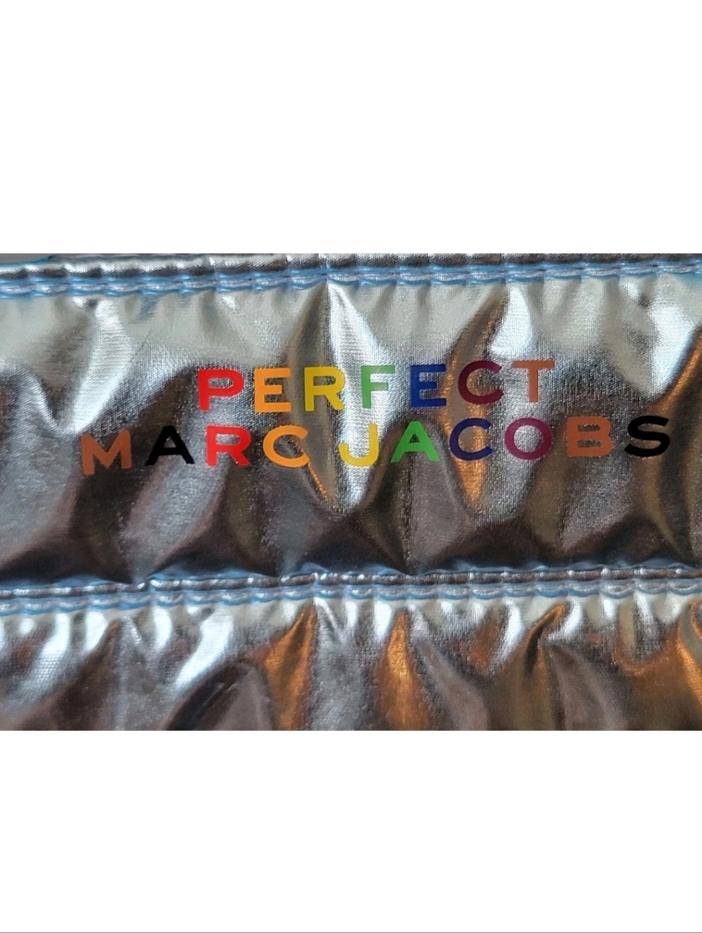 Very Rare Marc Jacobs Blue/Teal Silver Quilted Tote Lunch Bag NWOT - Picture 2 of 7